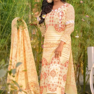 Hand Embroidered Print Shalwar Kameez (unstiched)