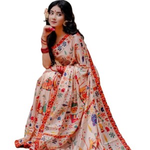 Nakshikantha Painting Art Silk Saree